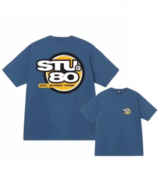 Stüssy STU80 Graphic T-Shirt Blue - 1