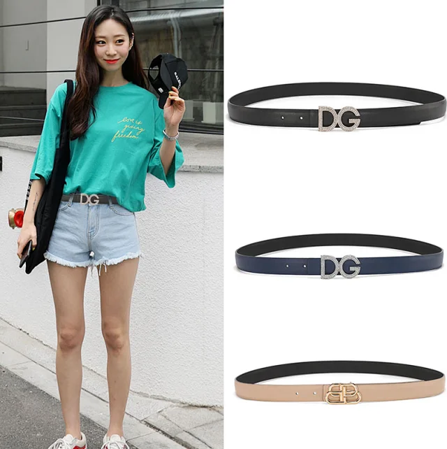 Balenciaga Belts Rhinestone Logo Buckle product detail image 3