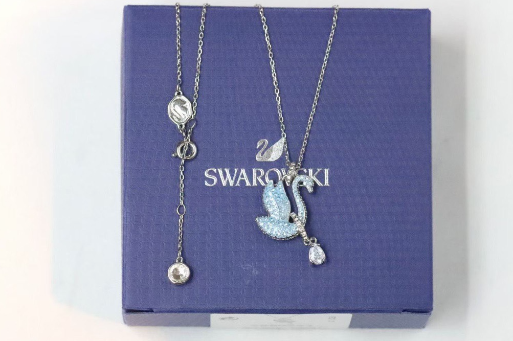 Swarovski天鹅系列蓝晶石镶钻项链 - 3