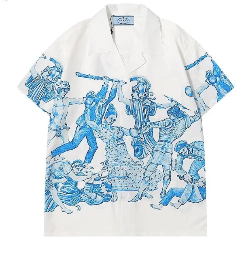 Prada Short Sleeve Button-Down Shirts with Chest Pocket Logo product photo 2