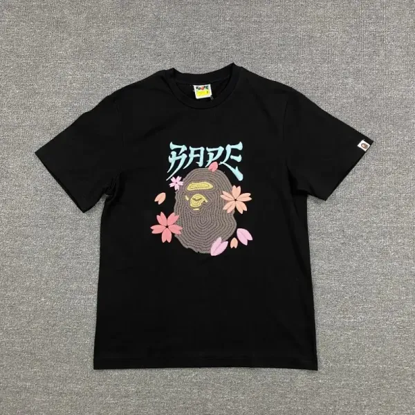 BAPE Sakura Ape Head Black T-Shirt - 1