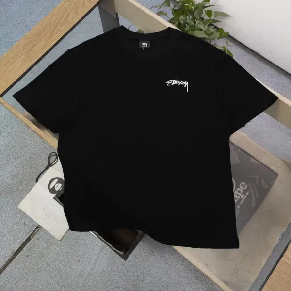 Stüssy Floral Print Pocket Tee Black T-Shirt - 3