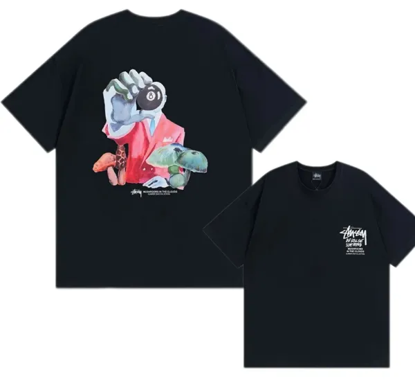 Stüssy Mushrooms in the Clouds Graphic T-Shirt Black - 1