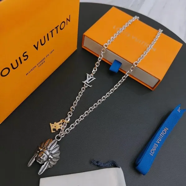 Louis Vuitton Native Chief Pendant Necklace Silver - 1