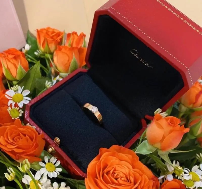 Cartier Love Ring White Gold Diamond Ring - 5