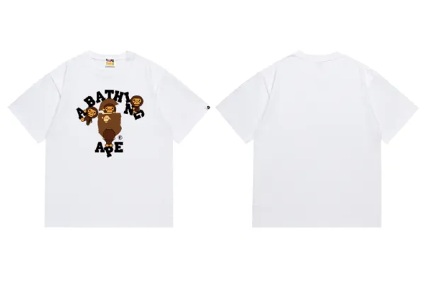 A Bathing Ape Script Logo Black T-Shirt - 8