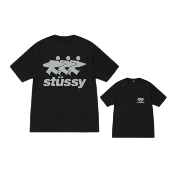 Stüssy Surfer Graphic T-Shirt Black - 1