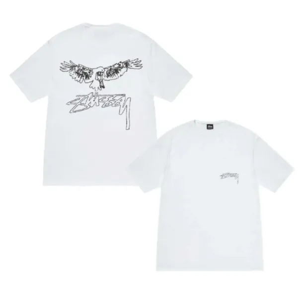 Stussy Eagle Graphic T-Shirt White - 1