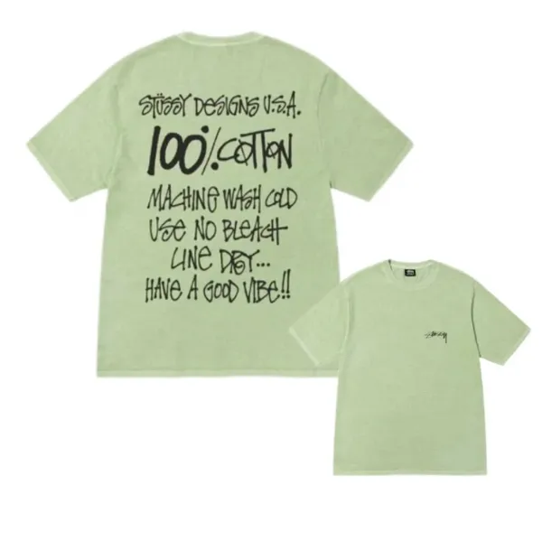 Stüssy Designs U.S.A. Care Label Tee Mint Green T-Shirt - 1