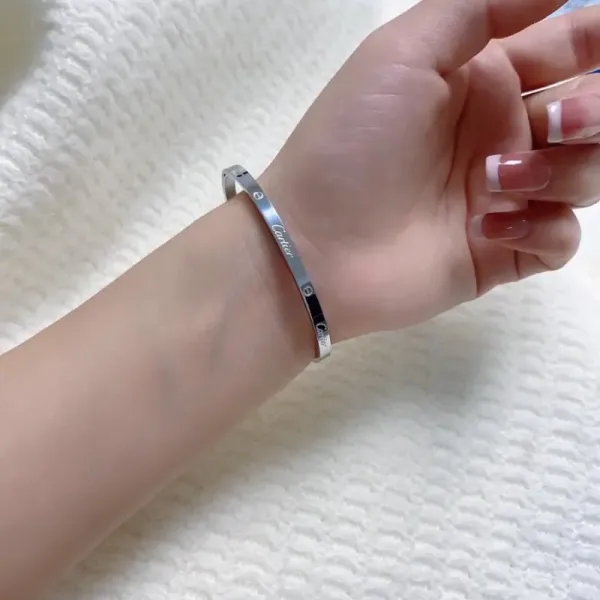 Cartier Love Bracelet Silver Metal Bangle - 1