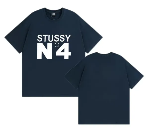 Stussy N°4 Navy T-Shirt - 1