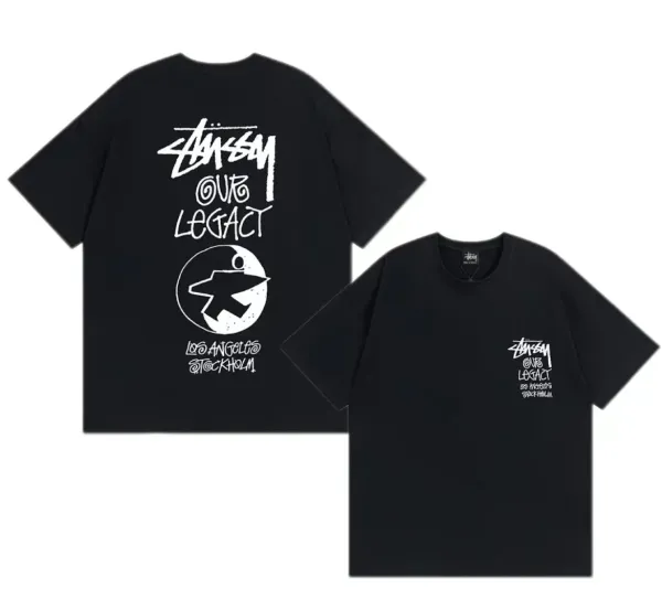 Stussy Our Legacy Los Angeles Stockholm Black T-Shirt - 1