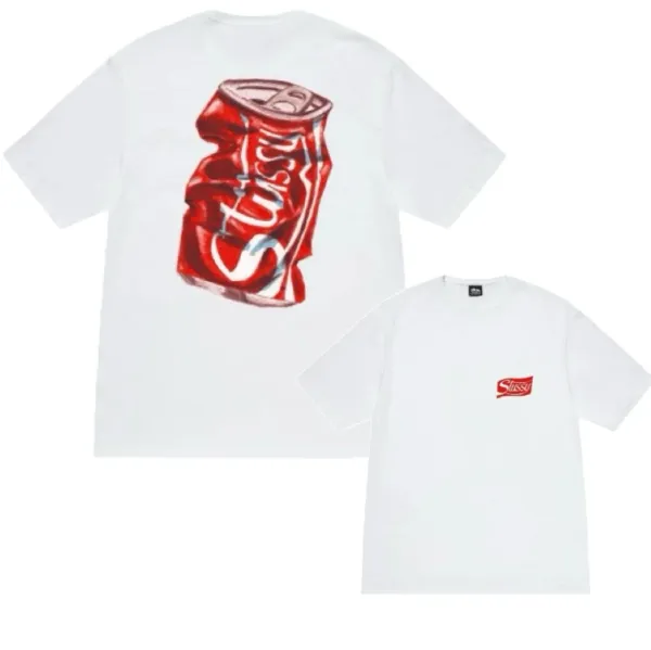 Stüssy Crushed Can Graphic T-Shirt White - 1