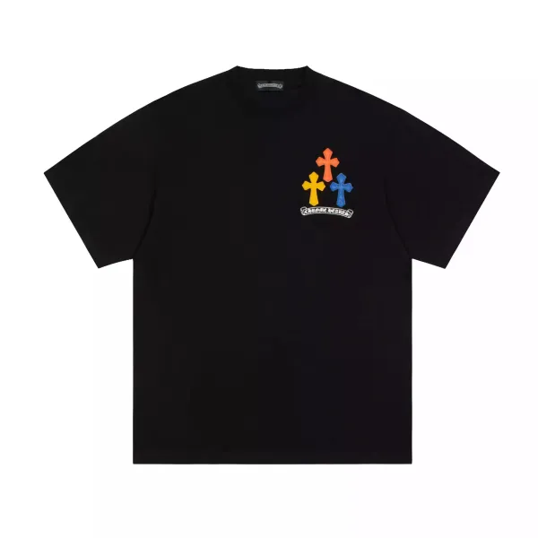 Chrome Hearts Triple Cross Embroidered Black T-Shirt - 1