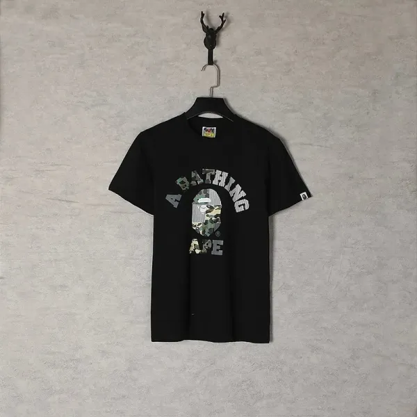 A Bathing Ape Logo Sticker Patch T-Shirt Black - 8