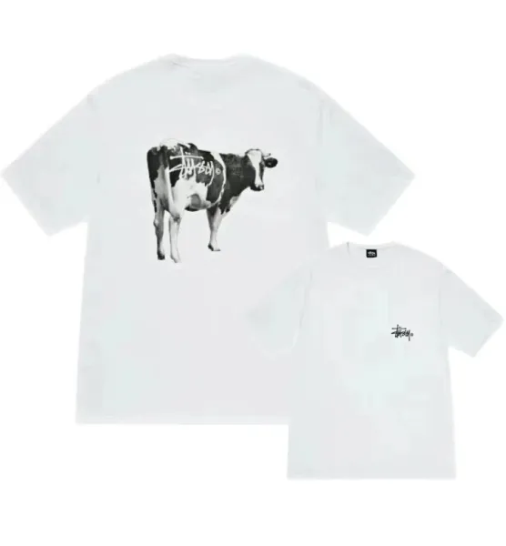 Stüssy Cow Print T-Shirt White - 1