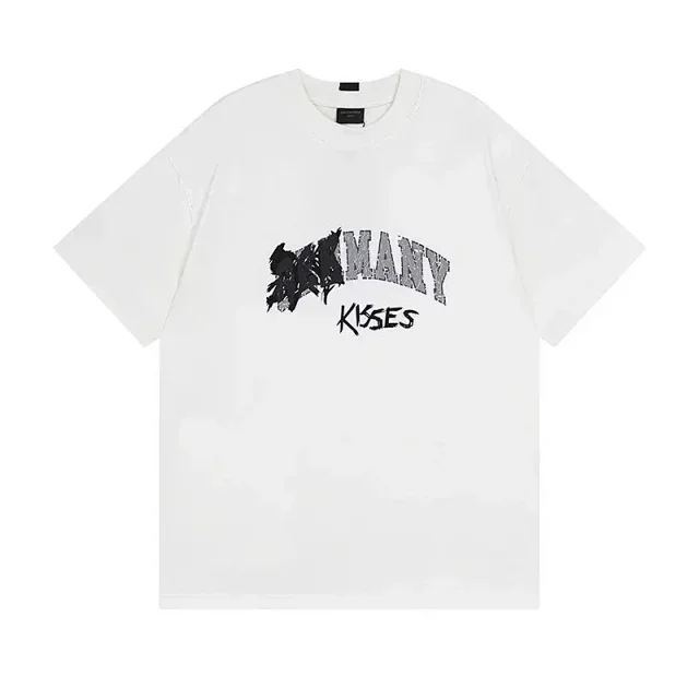 Balenciaga T-Shirts Oversized short-sleeve T-shirt with distressed logo print product detail image 11