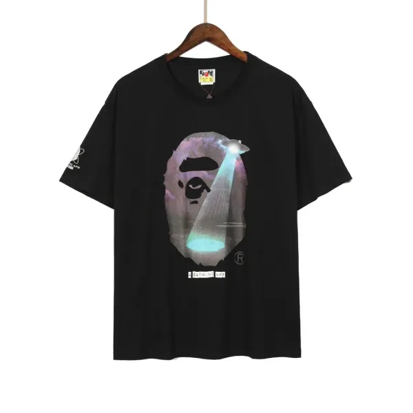 A Bathing Ape UFO Ape Head Graphic Black T-Shirt - 1