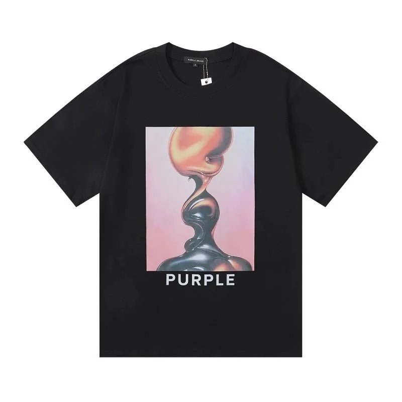 Purple Brand T-Shirts Short-Sleeve Graphic Print — 3025 Black