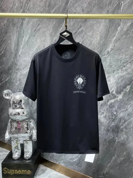 Chrome Hearts Logo Embroidered Black T-Shirt - 1