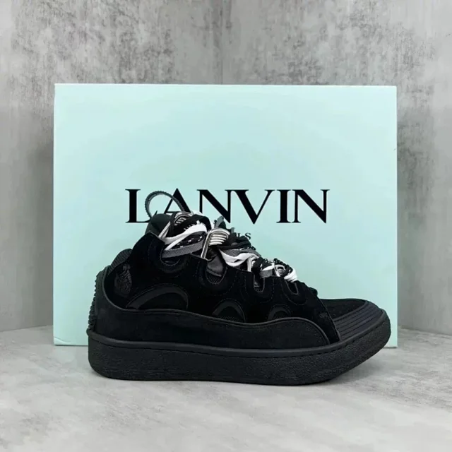 Lanvin Sneakers Curb with oversized patterned laces product detail image 2