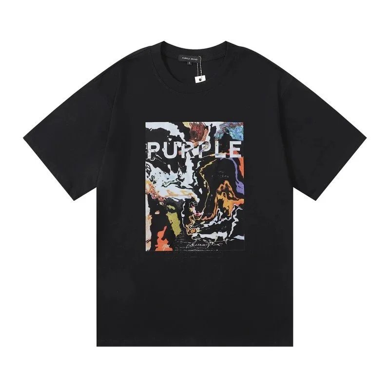 Purple Brand T-Shirts Short-Sleeve Graphic Print — 3021 Black