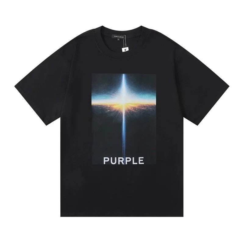 Purple Brand T-Shirts Short-Sleeve Graphic Print — 3017 Black