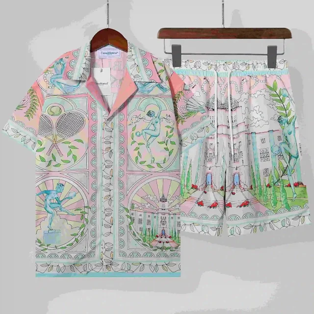 Casablanca Matching Sets Printed Short-Sleeve Shirt and Shorts Set product detail image 3
