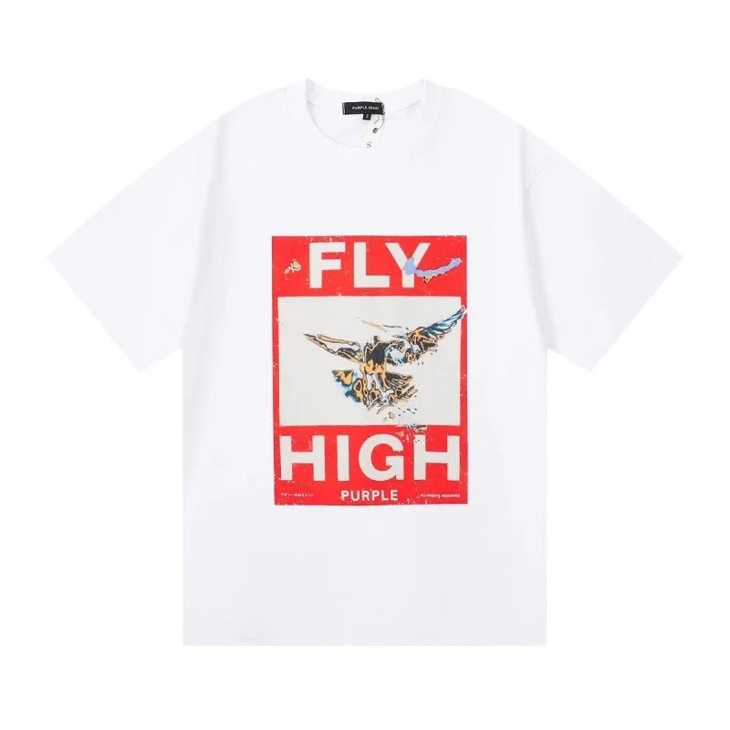 Purple Brand T-Shirts Short-Sleeve Graphic Print — 3018 White