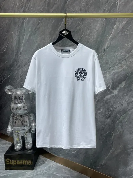 Chrome Hearts Logo Embroidered White T-Shirt - 1