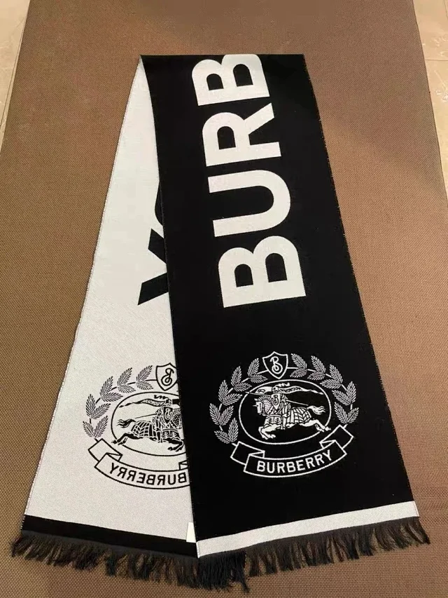 Burberry Scarves Checked scarf with embroidered monogram product detail image 4