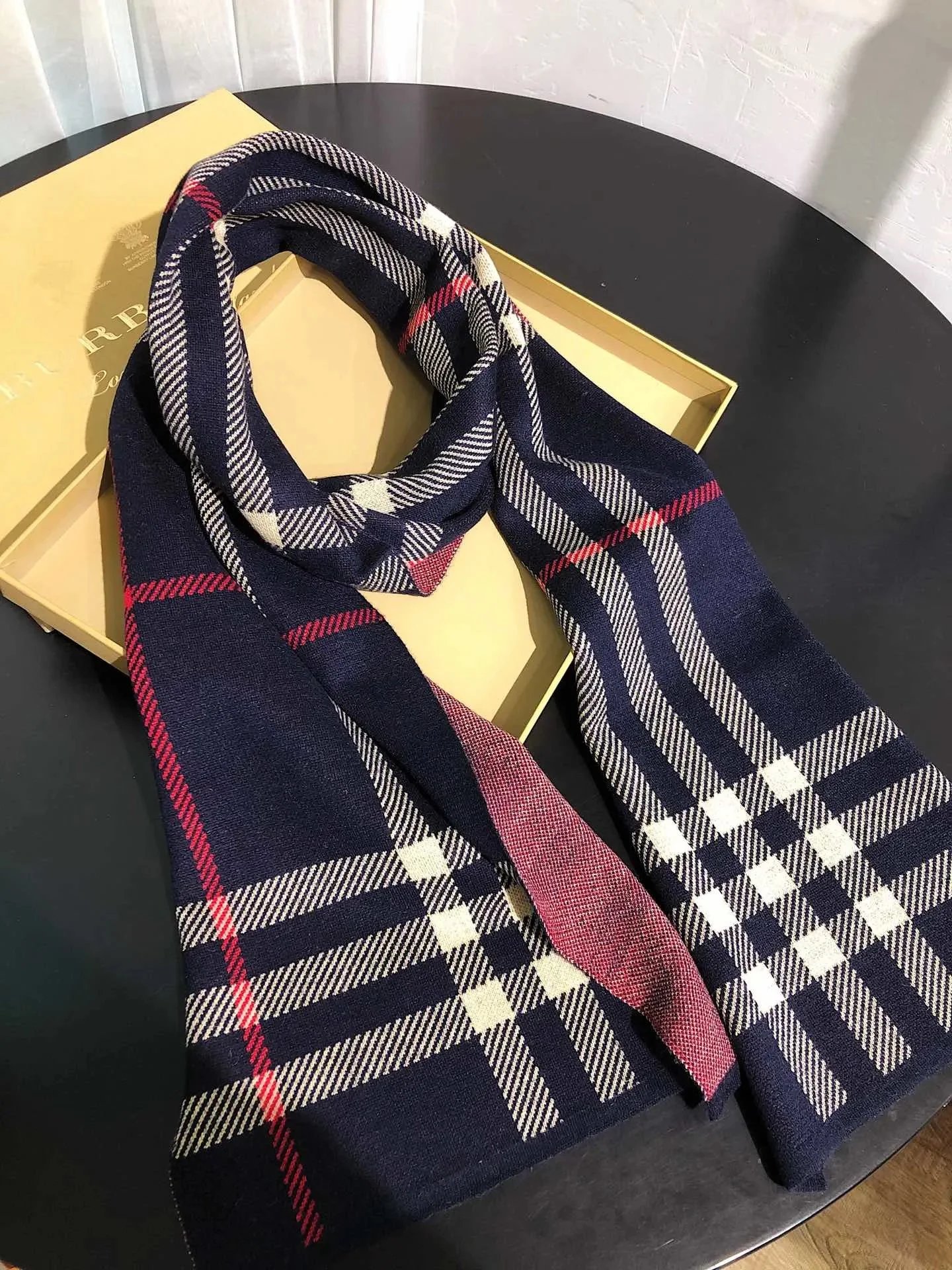 Burberry Scarves Checked scarf with embroidered monogram — 5
