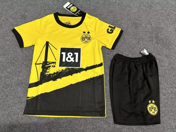 BVB Borussia Dortmund x 1&1 2023-24 Third Kit Yellow/Black Jersey Set - 1