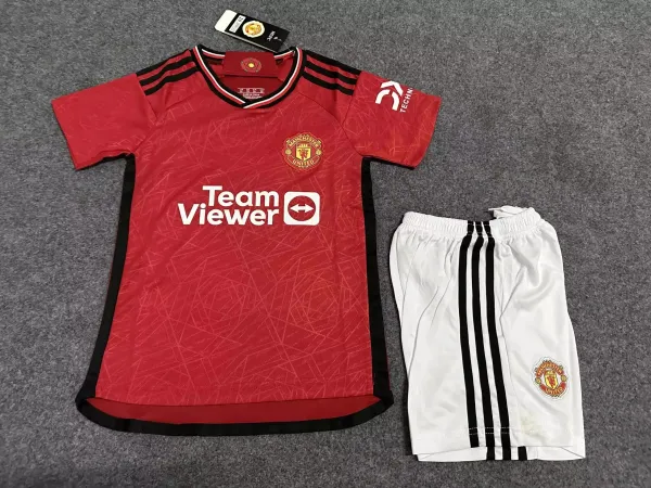 Manchester United 2022-23 Home Kit Red Jersey and White Shorts Set - 1