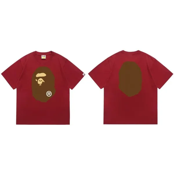 A Bathing Ape Classic Ape Head Logo T-Shirt Burgundy - 1