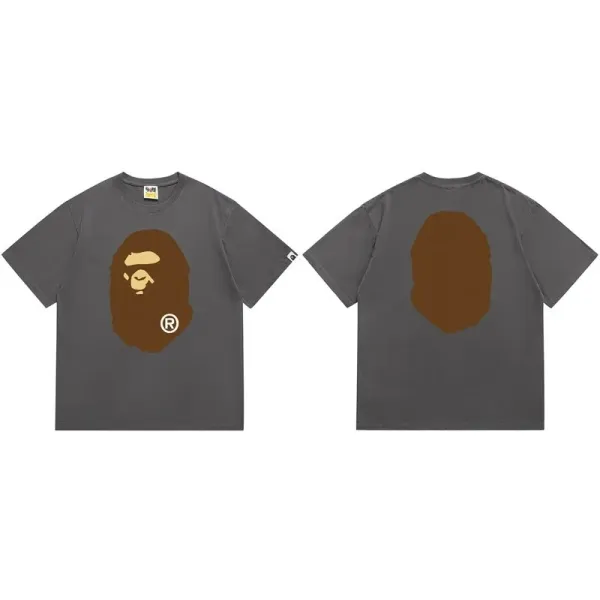A Bathing Ape Classic Ape Head Graphic T-Shirt Gray - 1