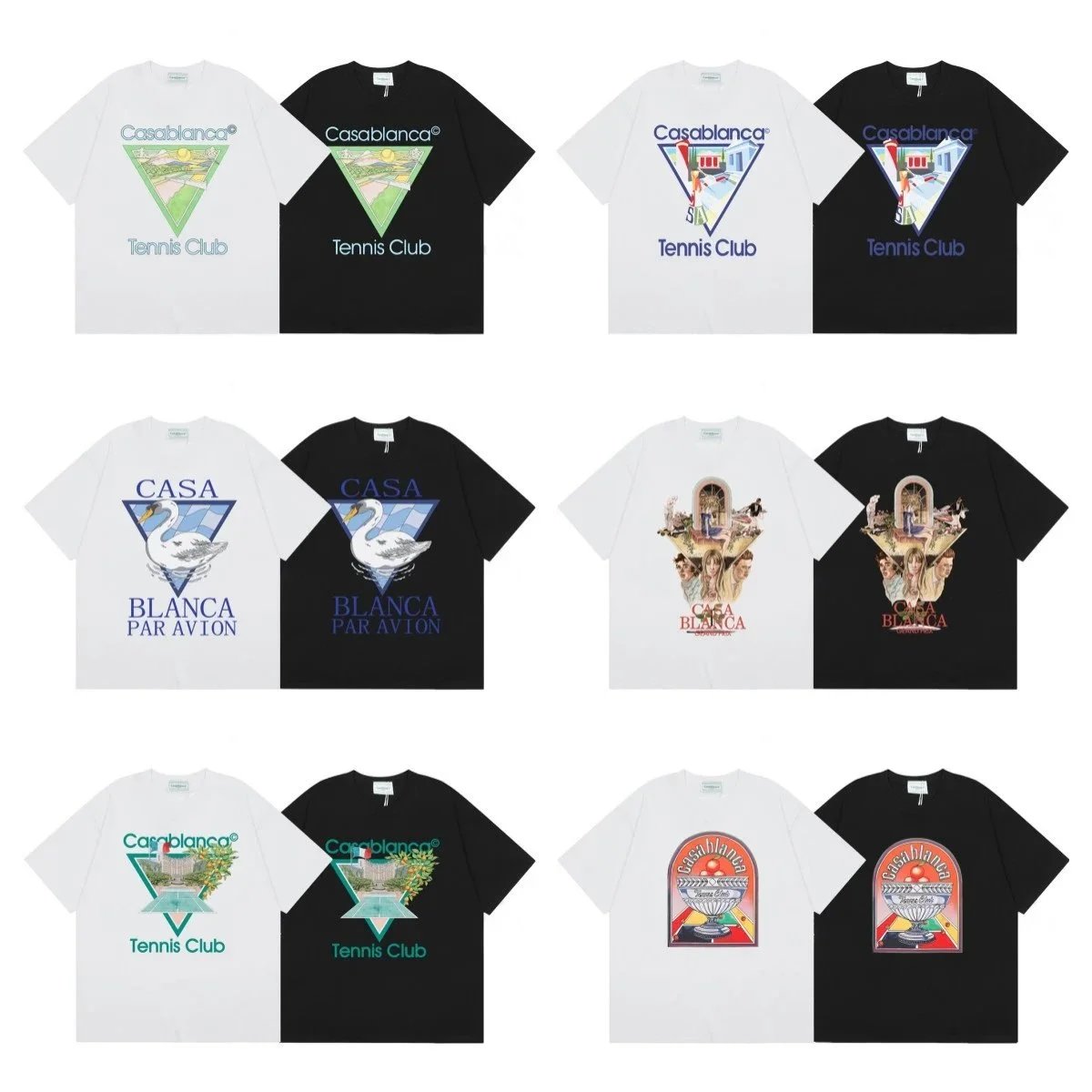 Casablanca T-Shirts Short-Sleeve Graphic Logo T-Shirt image 4