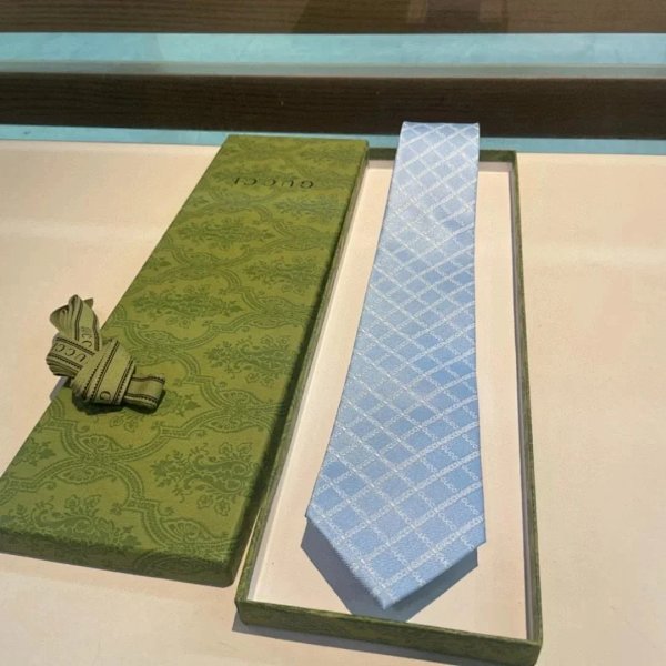 Gucci Diamond Pattern Light Blue Necktie Ties product listing in Litbuy spreadsheet finds