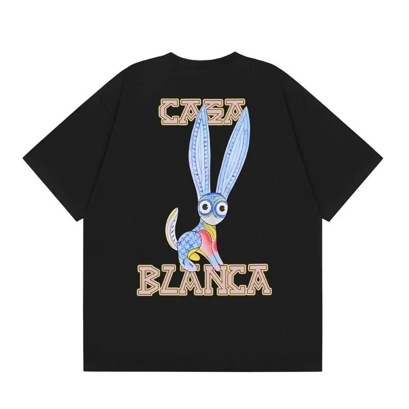 Casablanca T-Shirts Short-Sleeve Graphic Logo T-Shirt — C23 Black