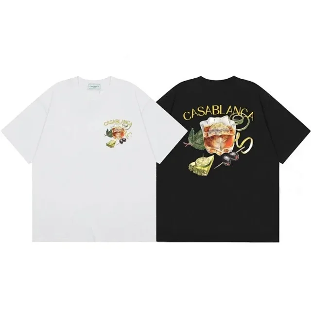 Casablanca T-Shirts Short-Sleeve Graphic Logo T-Shirt product detail image 4