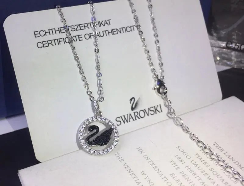 Swarovski天鹅系列蓝晶石镶钻项链 - 4