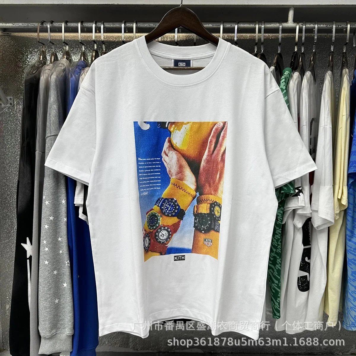 Kith T-Shirts Short-Sleeve Graphic Print Crewneck — White 8058