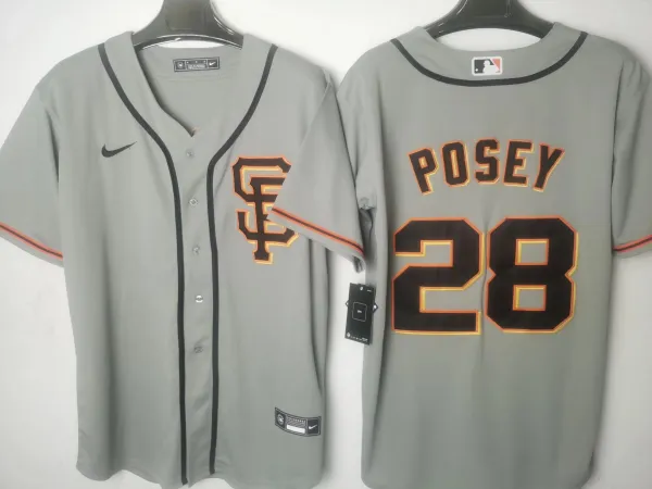 Nike MLB San Francisco Giants Buster Posey Gray Alternate Jersey - 1