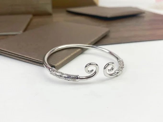 Silver Filigree Scroll Cuff Bracelet