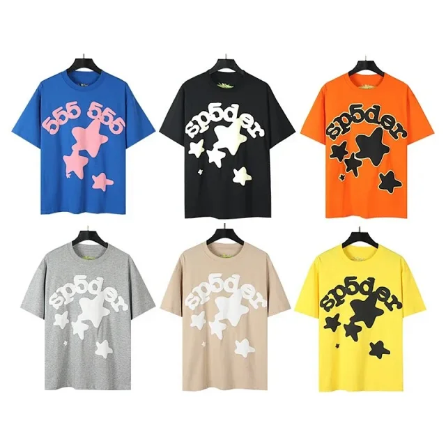 Sp5der T-Shirts Spider and star graphic product detail image 3