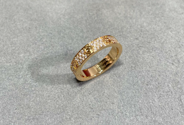Cartier Love Ring Paved Yellow Gold Diamond Ring - 1