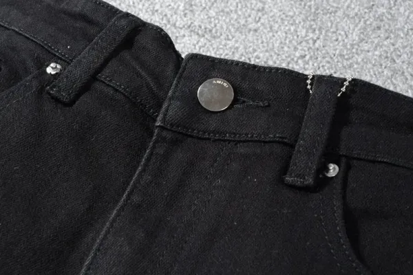 Amiri Distressed Patchwork Black Jeans - 7