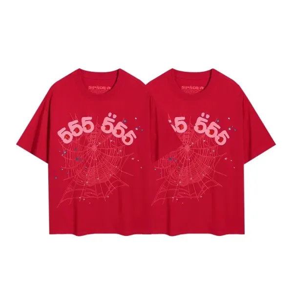 Spider 555 Spiderweb Graphic Red T-Shirt - 1