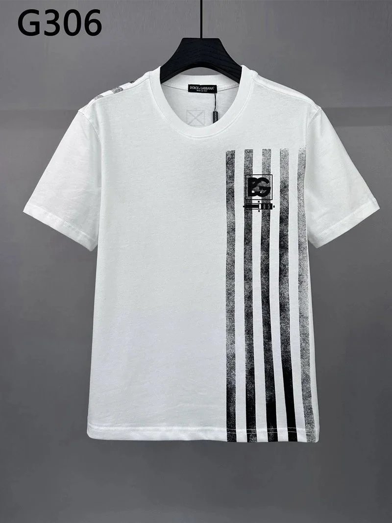 Dolce & Gabbana T-Shirts Short-Sleeve Logo Graphic Crewneck — G306 White