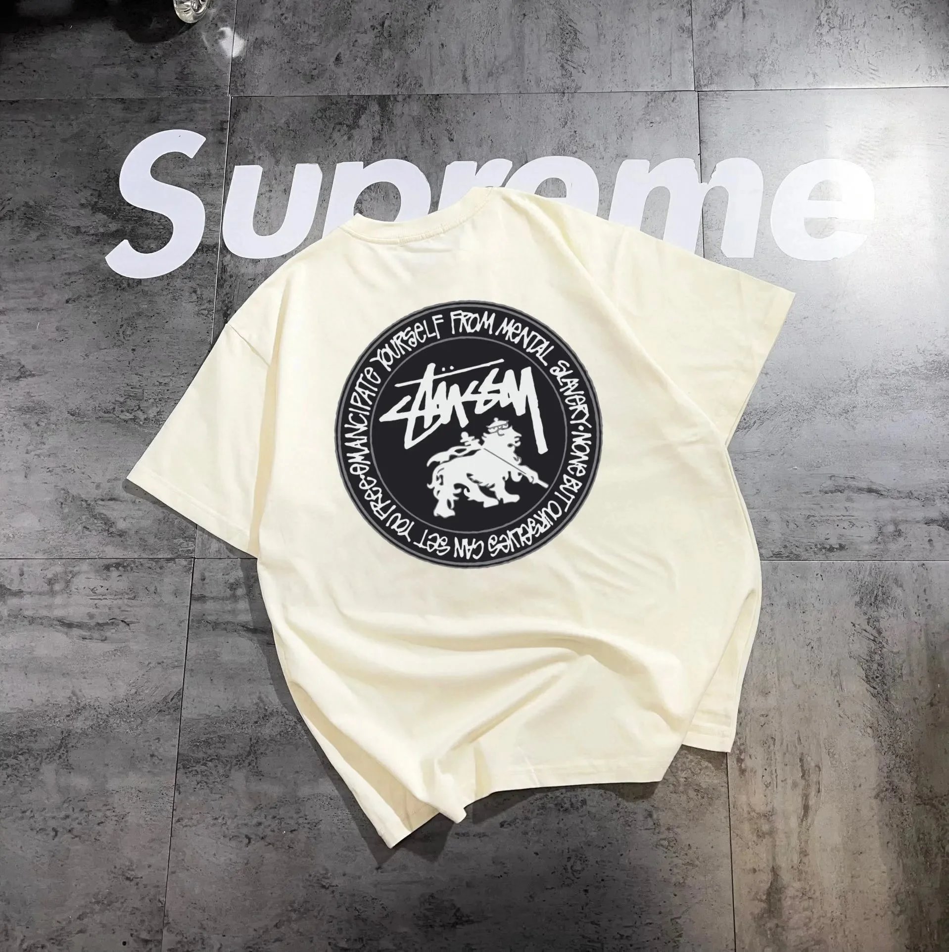 Stüssy Chain Steering Wheel Navy T-Shirt - 7